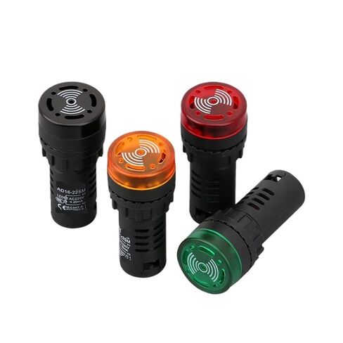 AD16-22SM Flash Buzzer 220V/12V/24V/380V AC/DC 22mm Intermittent Sound and Light Alarm(DC24V-Green) in Saudi Arabia
