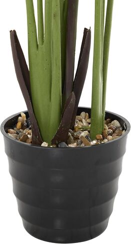 ديكو 79 نبات صناعي من أوراق الشجر الاصطناعية Dracaena للاستخدام الداخلي والخارجي مع وعاء مستدير مخدد، مقاس 31 بوصة × 31 بوصة × 55 بوصة، أخضر in Saudi Arabia