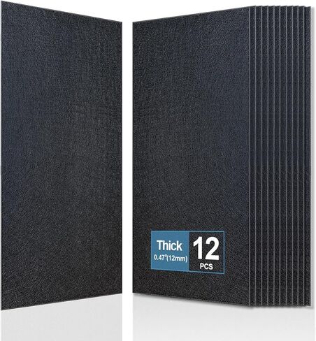 12 Pack Thickened Acoustic Panels,15.75" X 31.5" X 0.47" Soundproof Wall Panels, High Density Beveled Edge Sound Absorbing Panels, Sound Dampening Panels for Bedroom Studio (White) in Kuwait