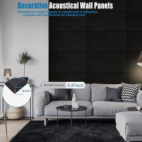 12 Pack Thickened Acoustic Panels,15.75" X 31.5" X 0.47" Soundproof Wall Panels, High Density Beveled Edge Sound Absorbing Panels, Sound Dampening Panels for Bedroom Studio (White) in Kuwait