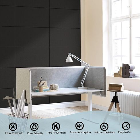 12 Pack Thickened Acoustic Panels,15.75" X 31.5" X 0.47" Soundproof Wall Panels, High Density Beveled Edge Sound Absorbing Panels, Sound Dampening Panels for Bedroom Studio (White) in Kuwait