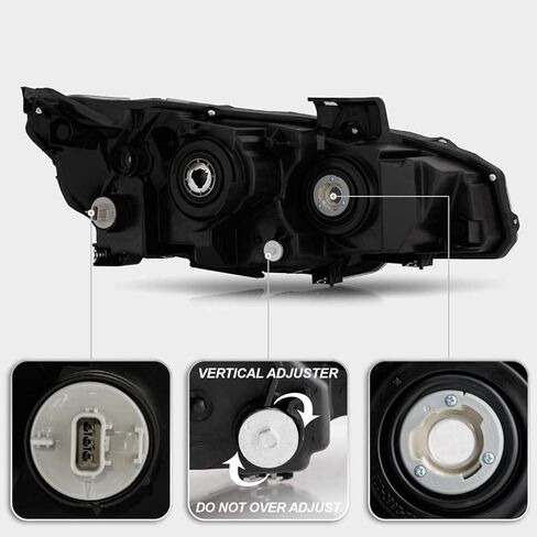 Black Housing Headlight Assembly w/LED DRL Compatible with 2016-2021 Honda Civic Halogen Headlamps Driver and Passenger Side in Saudi Arabia