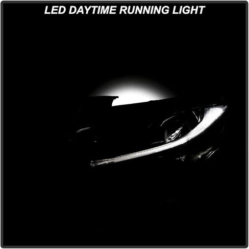 Black Housing Headlight Assembly w/LED DRL Compatible with 2016-2021 Honda Civic Halogen Headlamps Driver and Passenger Side in Saudi Arabia
