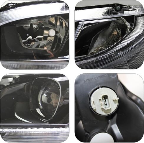 Black Housing Headlight Assembly w/LED DRL Compatible with 2016-2021 Honda Civic Halogen Headlamps Driver and Passenger Side in Saudi Arabia