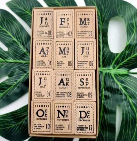 Wooden Planner Rubber Stamps Set, 12 Pieces Space Lattice Stamps for Journal Diary Memo Scrapbook in Saudi Arabia