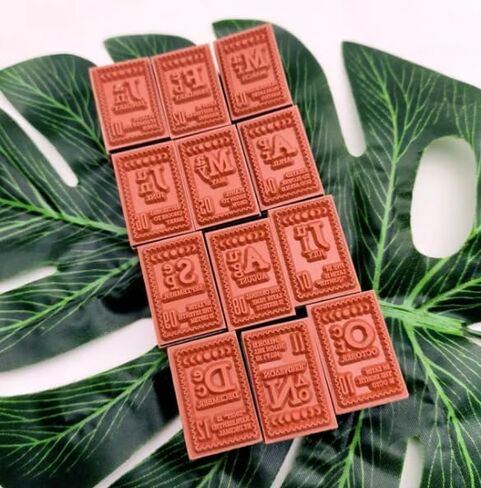 Wooden Planner Rubber Stamps Set, 12 Pieces Space Lattice Stamps for Journal Diary Memo Scrapbook in Saudi Arabia