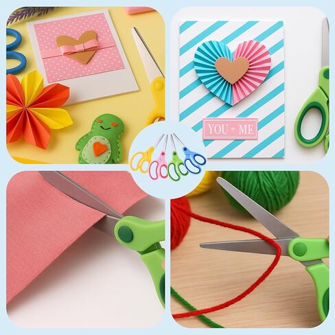 Safety Scissors, 4 PCS Blunt Tip School Shears with Comfort Grip & Steel Blades, Includes Protective Case, Paper Cutting, Art Craft in Saudi Arabia