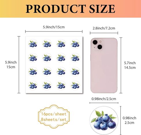 creatcabin 128pcs ملصقات التوت الأزرق البسيطة جولة ملصق النقاط 1 بوصة صغيرة ذاتية اللصق للماء الفاكهة عنبية صائق السائبة لسكرابوكينغ مغلفات زجاجة ماء الكمبيوتر المحمول خوذة مخطط مكافأة in Kuwait