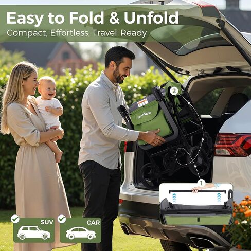 عربة أطفال لطفلين، عربة أطفال قابلة للطي مع مظلة، منظم للآباء لجميع التضاريس، مقبض قابل للتعديل وقضيب سحب عربة أطفال للرضع والأطفال الصغار، أزرق لافندر in Kuwait