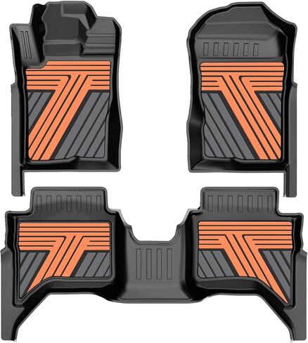 AOMSAZTO Floor Mats for Ford Ranger SuperCrew Cab 2024-2025, 1st & 2nd Row All Weather Protection Car Liners Waterproof Anti Skid Mats (Gray) in Saudi Arabia