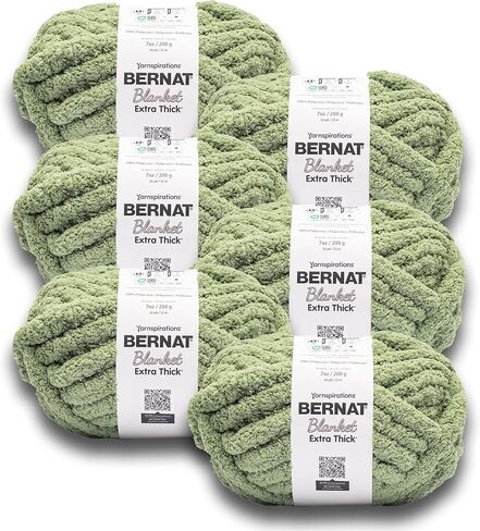 Bernat بطانية إضافية غزل قرمزي كثيف - 1 حزمة من 600g / 21.2oz - 100 ٪ بوليستر - #7 جامبو - 72 ياردات - الحياكة / الكروشيه in Kuwait