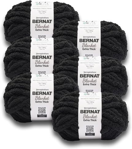 Bernat Extra Thick Ice Yarn - 1 Pack of 1200 g / 42.36 oz - 100% Polyester - #7 Jumbo - 144 Yards - Chunky Yarn for Hand Knitting/Crochet in Saudi Arabia
