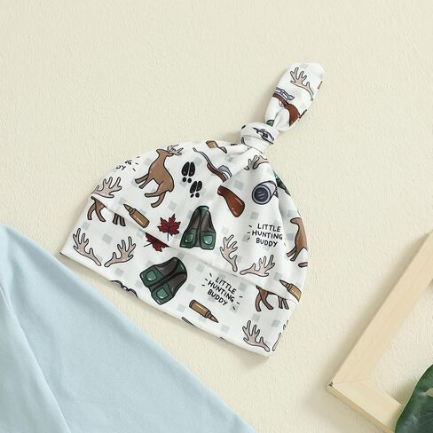 Baby Boy Girl Hunting Outfits Long Sleeve Daddy's Future Hunting Buddy Romper Deer Pants Hat Coming Home Outfit in Kuwait