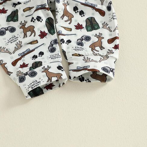 Baby Boy Girl Hunting Outfits Long Sleeve Daddy's Future Hunting Buddy Romper Deer Pants Hat Coming Home Outfit in Kuwait