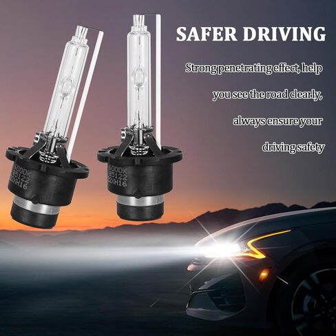 vvag قطعتان من لمبات D2S HID للسيارة، مصابيح بديلة للمصابيح الأمامية زينون 6000 كلفن، مصابيح فائقة السطوع بقدرة 35 وات 12 فولت، التوصيل والتشغيل بمصباح عالي الشعاع منخفض الشعاع عالمي لسيارات الدفع الرباعي والشاحنات وRV (D2S) in Kuwait