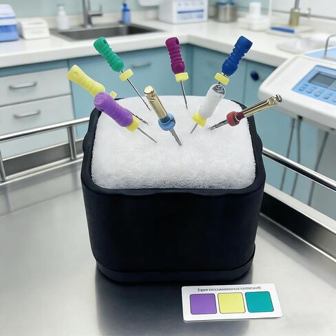 Endo File Clean Stand, YOUYA DENTAL Instant Detailing File Cleaning Sponge Dental Endodontics Cleaning Holder High Temperature Resistance Professional Sponge Box Ring Organizer Rack Refill Cushion in Kuwait