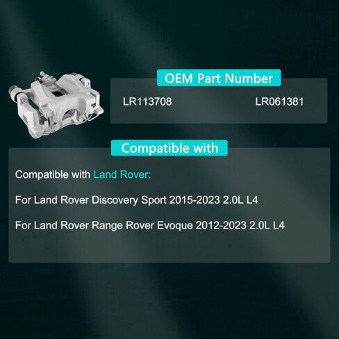 LR113708 LR061381 Rear Left Disc Brake Caliper Assembly (2.0L L4) with Bracket For Land Rover Discovery Sport 2015-2023, Range Rover Evoque 2012-2023 in Saudi Arabia