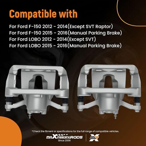 maxpeedingrods 18-B5397، 18-B5396 2x مكابح قرصية خلفية مع أقواس لـ 2012 2013 2014 2015 2016 Ford F-150 in Saudi Arabia