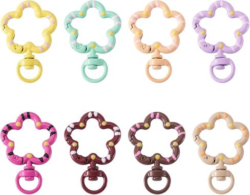 28Pcs Alloy Swivel Clasps Colorful Cute Swivel Clasp Hooks 14 Colors Bowknot Key Chain Clip Hooks for Keychain Lanyard Purse DIY Crafts Jewelry Making in Kuwait