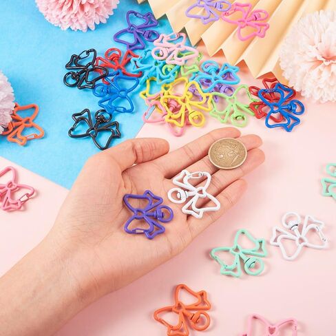 28Pcs Alloy Swivel Clasps Colorful Cute Swivel Clasp Hooks 14 Colors Bowknot Key Chain Clip Hooks for Keychain Lanyard Purse DIY Crafts Jewelry Making in Kuwait