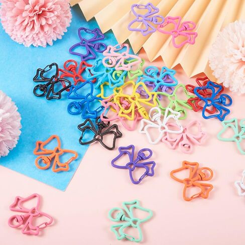 28Pcs Alloy Swivel Clasps Colorful Cute Swivel Clasp Hooks 14 Colors Bowknot Key Chain Clip Hooks for Keychain Lanyard Purse DIY Crafts Jewelry Making in Kuwait