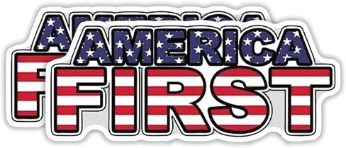 Patriotic America First Sticker – 6" Durable Vinyl Decal (2 Pack) – USA Flag Design for Cars, Laptops, & More in Saudi Arabia
