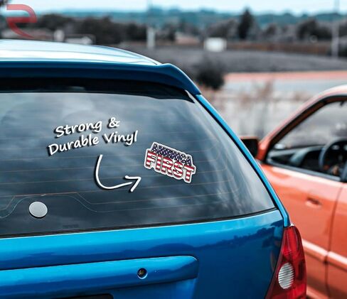 Patriotic America First Sticker – 6" Durable Vinyl Decal (2 Pack) – USA Flag Design for Cars, Laptops, & More in Saudi Arabia
