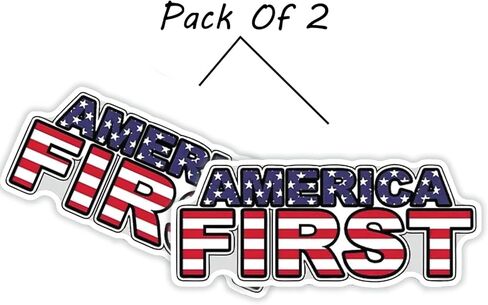 Patriotic America First Sticker – 6" Durable Vinyl Decal (2 Pack) – USA Flag Design for Cars, Laptops, & More in Saudi Arabia