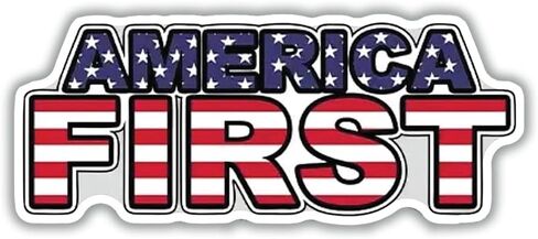 Patriotic America First Sticker – 6" Durable Vinyl Decal (2 Pack) – USA Flag Design for Cars, Laptops, & More in Saudi Arabia