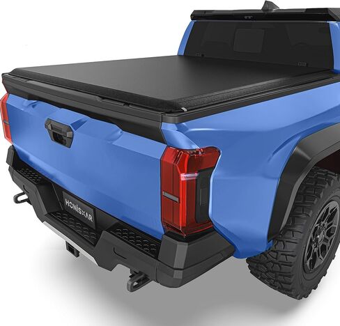 غطاء تونيو لسرير الشاحنة ناعم قابل للطي متوافق مع Toyota Tacoma 2024 2025 2026 مع نظام سكة حديد المسار، سرير 5 أقدام باستثناء. نظام المسار in Kuwait