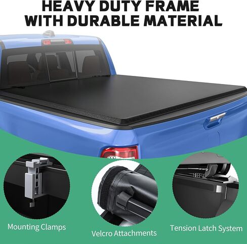 Soft Roll-Up Truck Bed Tonneau Cover Compatible with Toyota Tacoma 2024 2025 2026 with Track Rail System, 5 Ft Bed Excl. Trail System in Saudi Arabia