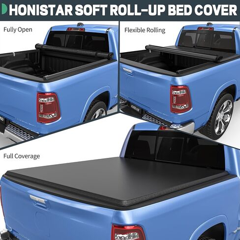 Soft Roll-Up Truck Bed Tonneau Cover Compatible with Toyota Tacoma 2024 2025 2026 with Track Rail System, 5 Ft Bed Excl. Trail System in Saudi Arabia