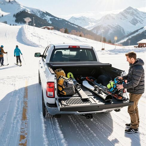 Soft Roll-Up Truck Bed Tonneau Cover Compatible with Toyota Tacoma 2024 2025 2026 with Track Rail System, 5 Ft Bed Excl. Trail System in Saudi Arabia