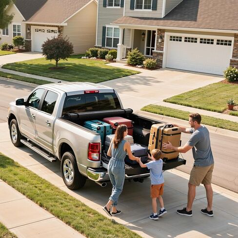 Soft Roll-Up Truck Bed Tonneau Cover Compatible with Toyota Tacoma 2024 2025 2026 with Track Rail System, 5 Ft Bed Excl. Trail System in Saudi Arabia