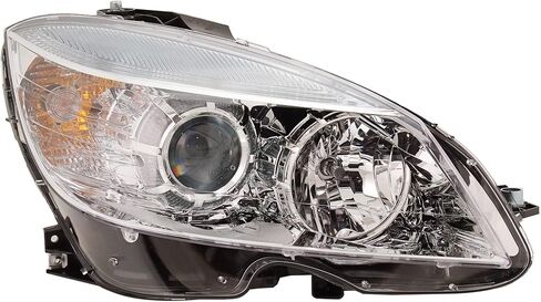 مجموعة المصابيح الأمامية الجانبية للركاب Garage-Pro لسيارة Mercedes Benz C300 2008-2011، C350، هالوجين مع مصابيح أمامية للسيارات، للطرز بدون إضاءة وحزمة متميزة، تم تصنيعها من 09 فبراير 2008 in Saudi Arabia
