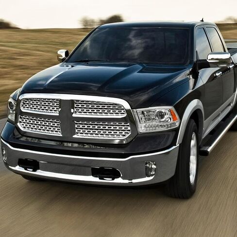 مجموعة المصابيح الأمامية مناسبة لنماذج أجهزة العرض Dodge Ram 1500 2500 3500 2013-2018 ونماذج الحزم الرباعية 2009-2018 استبدال المصابيح الأمامية الهالوجين مع LED DRL (مبيت الكروم) in Saudi Arabia