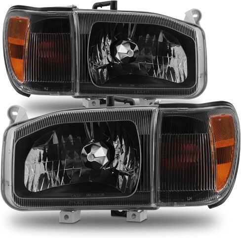 AKKON - Fit 1999 2000 2001 2002 2003 2004 Nissan Pathfinder 99-04 نوع هالوجين مع زاوية 4 قطع مصابيح أمامية طراز OE أسود in Kuwait