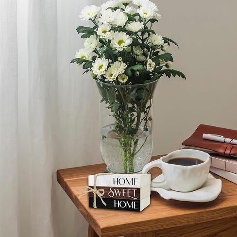 كتب زخرفية لديكور المنزل، مجموعة كتب خشبية ريفية لديكور الطاولة، كتب ديكور منزلي جميل لرف كتب غرفة المعيشة، ديكور كتب مكدسة في المزرعة (L10) in Kuwait