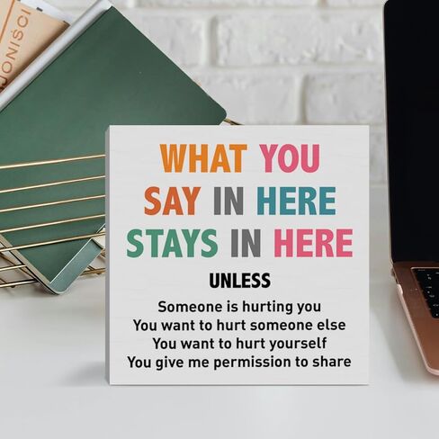 Therapy Office Desk Decor Wooden Sign, School Counseling Social Work Office Psychologist Office Rustic Decoration Gift for Counselor Therapist, You Are in Safe Place to Spill The Tea in Saudi Arabia