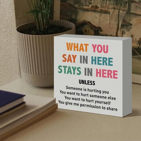 Therapy Office Desk Decor Wooden Sign, School Counseling Social Work Office Psychologist Office Rustic Decoration Gift for Counselor Therapist, You Are in Safe Place to Spill The Tea in Saudi Arabia