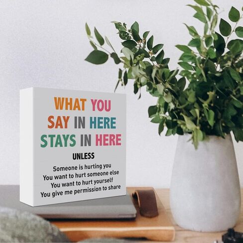 Therapy Office Desk Decor Wooden Sign, School Counseling Social Work Office Psychologist Office Rustic Decoration Gift for Counselor Therapist, You Are in Safe Place to Spill The Tea in Saudi Arabia