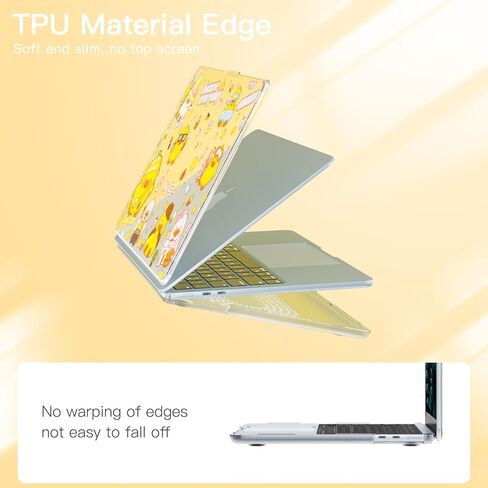 حافظة Batianda Premium Clear TPU لجهاز MacBook Air الجديد 13.6 بوصة M4/M3/M2 بنمط مرح، غطاء واقي خفيف الوزن للغاية ومضاد للأصفرار، مقاوم للخدش وغطاء لوحة مفاتيح من مادة TPU، بطة لطيفة in Kuwait