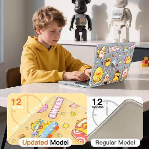 حافظة Batianda Premium Clear TPU لجهاز MacBook Air الجديد 13.6 بوصة M4/M3/M2 بنمط مرح، غطاء واقي خفيف الوزن للغاية ومضاد للأصفرار، مقاوم للخدش وغطاء لوحة مفاتيح من مادة TPU، بطة لطيفة in Kuwait