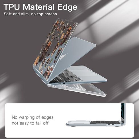 حافظة Batianda Premium Clear TPU لجهاز MacBook Air الجديد 13.6 بوصة M4/M3/M2 بنمط مرح، غطاء واقي خفيف الوزن للغاية ومضاد للأصفرار، مقاوم للخدش وغطاء لوحة مفاتيح من مادة TPU، بطة لطيفة in Saudi Arabia