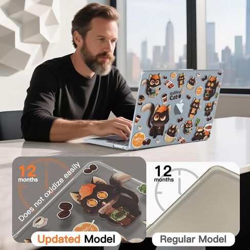 حافظة Batianda Premium Clear TPU لجهاز MacBook Air الجديد 13.6 بوصة M4/M3/M2 بنمط مرح، غطاء واقي خفيف الوزن للغاية ومضاد للأصفرار، مقاوم للخدش وغطاء لوحة مفاتيح من مادة TPU، بطة لطيفة in Saudi Arabia