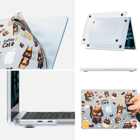 حافظة Batianda Premium Clear TPU لجهاز MacBook Air الجديد 13.6 بوصة M4/M3/M2 بنمط مرح، غطاء واقي خفيف الوزن للغاية ومضاد للأصفرار، مقاوم للخدش وغطاء لوحة مفاتيح من مادة TPU، بطة لطيفة in Saudi Arabia