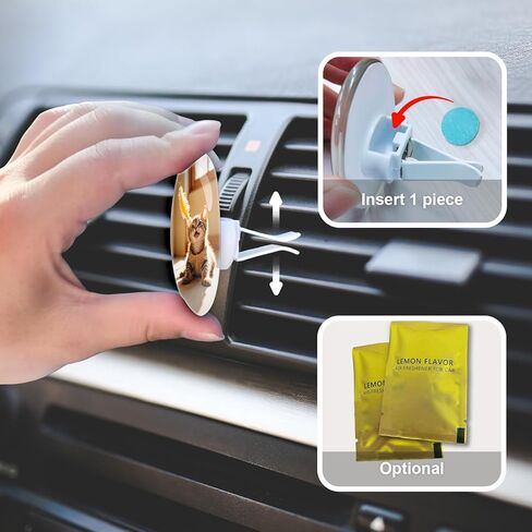 Custom Aromatherapy Vent Clip with Your Photo Text - Personalized Crystal Air Freshener - Custom Discreet Car Air Purifier - Scented Crystal Clips for Interior Decoration in Saudi Arabia