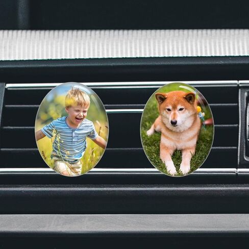 Custom Aromatherapy Vent Clip with Your Photo Text - Personalized Crystal Air Freshener - Custom Discreet Car Air Purifier - Scented Crystal Clips for Interior Decoration in Saudi Arabia