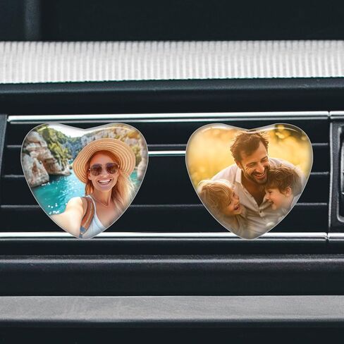 Custom Aromatherapy Vent Clip with Your Photo Text - Personalized Crystal Air Freshener - Custom Discreet Car Air Purifier - Scented Crystal Clips for Interior Decoration in Saudi Arabia