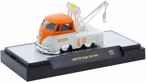 M2 Machines 32500-R96-24-119 1:64 مقياس Auto-Thentics برتقالي/أبيض Vee Dub 1960 شاحنة سحب بكابينة واحدة in Kuwait